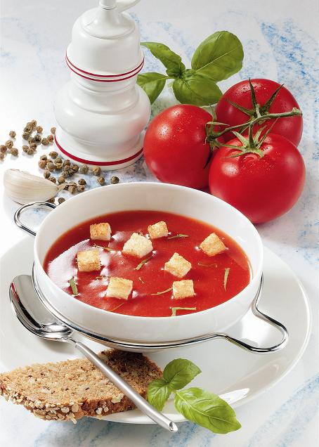 Tomatensuppe Mit Croutons
